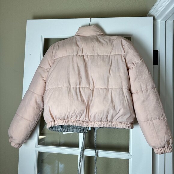 REVERSIBLE American Eagle Cropped Puffer Coat Jacket Size Small - Picture 10 of 14